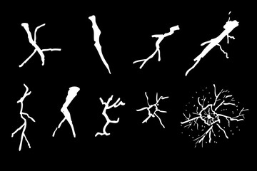 Fototapeta premium simple hand draw sketch vector white crack set 9 