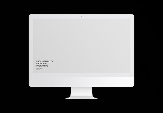 PC Computer Desktop Monitor Screen Device Mockup Template