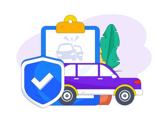 Buy insurance for car flat character vector concept operation hand drawn illustration
