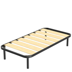 3D rendering illustration of a twin size bed frame with large slats