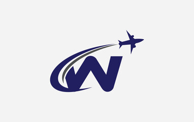 Aviation and Air plane logo design vector for airlines, airline tickets, travel agencies with the letter for brand and business