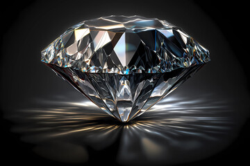 Macrophotography of diamond on black background