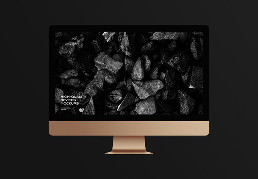 PC Computer Desktop Monitor Screen Device Mockup Template