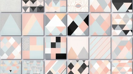 a collection of versatile and stylish geometric patterns that can be used as backgrounds or design elements, Generative AI