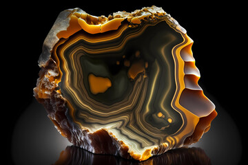 Fototapeta premium Macrophotography of onyx on black background