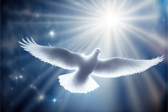 Holy Peace Dove Bird Banner For Grace And Charity Generative Ai