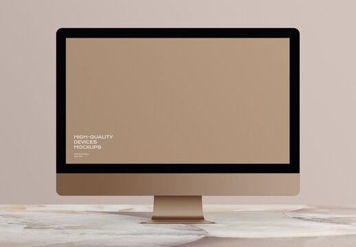 PC Computer Desktop Monitor Screen Device Mockup Template