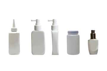 white plastic bottle on a white background,with clipping path