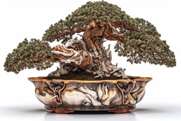 bonsai tree isolated on transparent background, generative ai