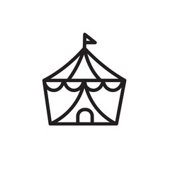 Camp Circus Tent Outline Icon