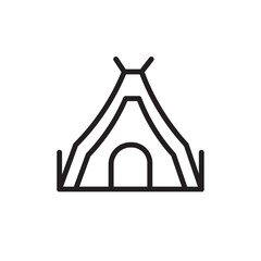Camp Circus Tent Outline Icon