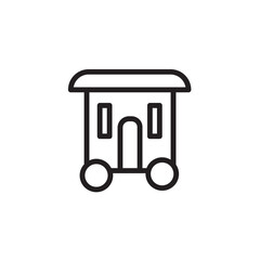 Circus Car Train Outline Icon