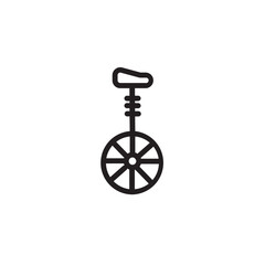 Fototapeta premium Circus Festival Unicycle Outline Icon