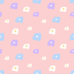 Modern pastel colour floral seamless pattern hand drawing cute flower vector illustration design for interior, textile, fabric fashion, notebook cover, wrapping paper, craft etc.