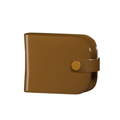 3d render of empty leather wallet icon. Business and finance. Vector illustration