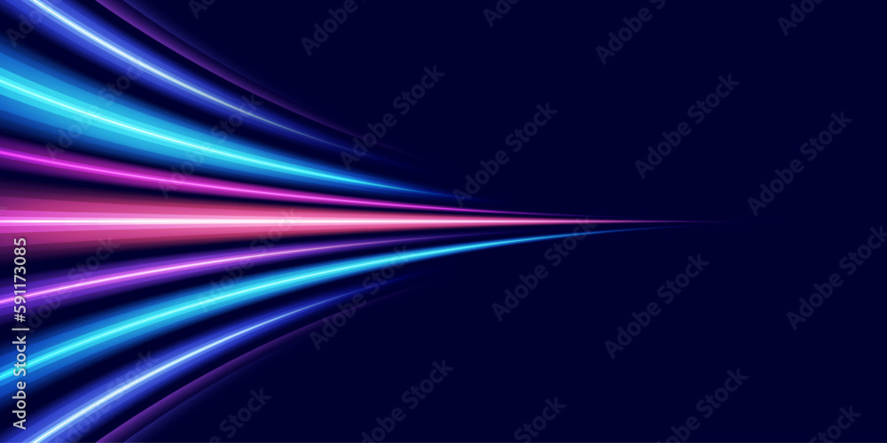 Poster modern abstract high-speed light trails effect. futuristic dynamic motion technology. movement patte