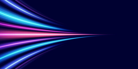 Modern abstract high-speed light trails effect. Futuristic dynamic motion technology. Movement pattern for banner or background. Vector eps10.