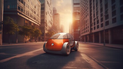 futuristic car on the road AI Generated