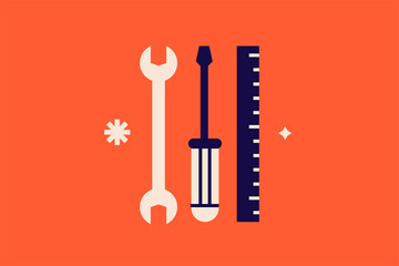 Surveyor   illustration in flat style design. Vector illustration.