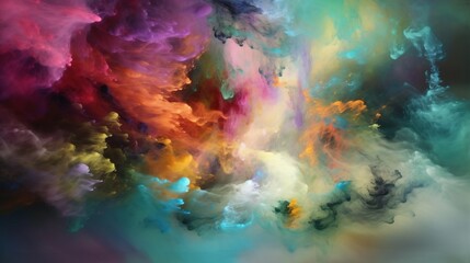 Naklejka na ściany i meble abstract watercolor background with clouds AI Generated