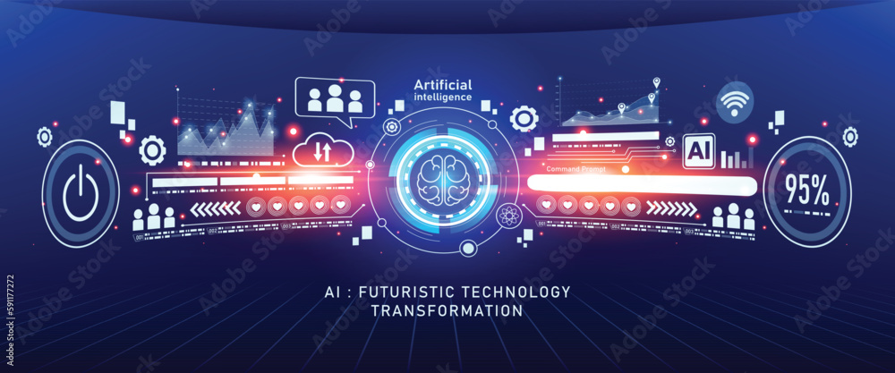 Aufkleber artificial intelligence and data science icon element design. vector illustration