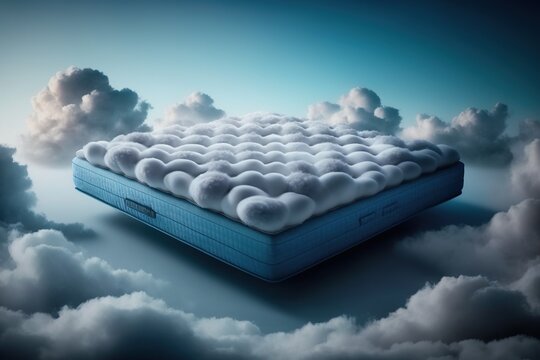 Mattress. Orthopedic mattress. White, soft as a cloud. Ideal for advertising, brochure, book, banner. Generative AI