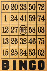 vintage bingo card