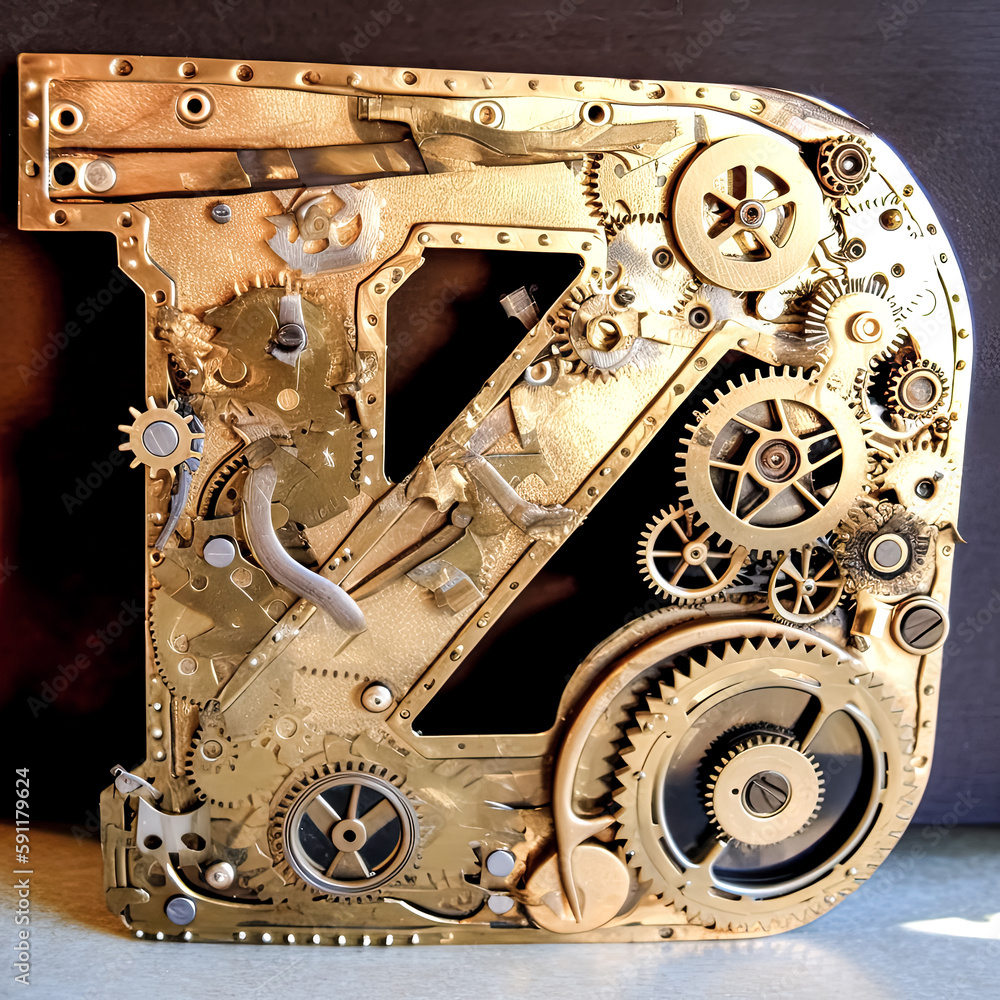 Aufkleber an image was created, featuring the letter z with a steampunk style - generative ai.