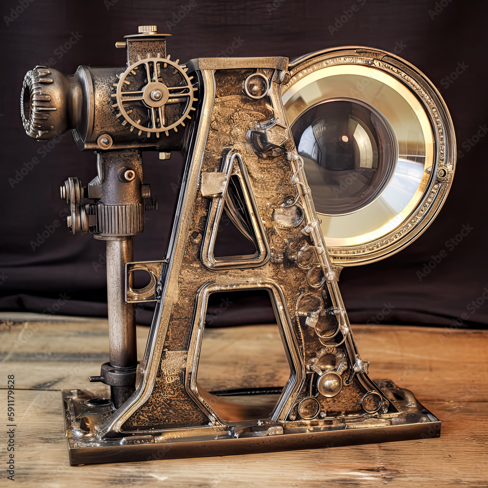 Aufkleber a steampunk image was created using a letter a and perfect clarity - generative ai.