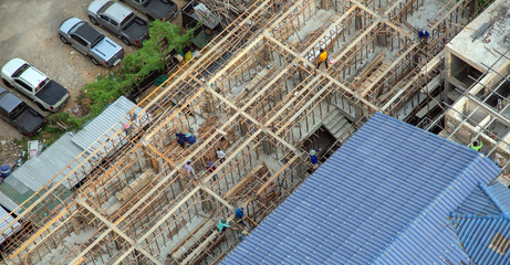 construction site from top view.