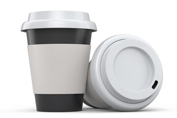 Set of paper coffee cups for cappuccino, americano, espresso, mocha, latte