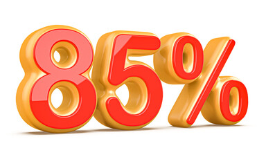 Discount 85 Percent Red Number 3d