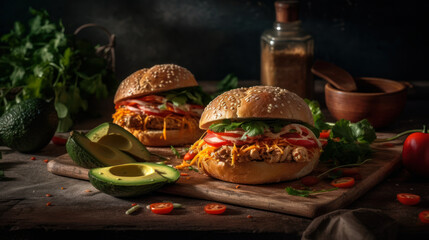 Mexican Tortas, a feast for your senses. Food photography. Generative AI