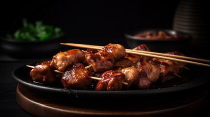 Savoring the Authentic Taste of Yakitori - food photography. Generative AI