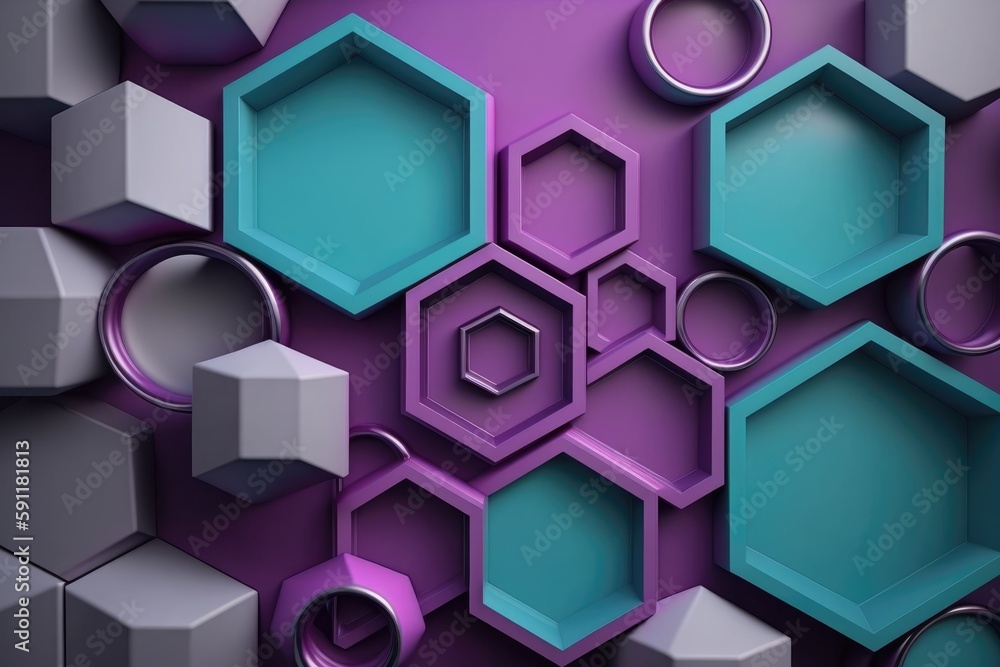 Poster geometric shapes. creative background with hexagons