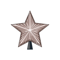 golden christmas star cartoon vector illustration