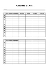 Social Media Schedule Planner Template Set, Minimalist planner pages templates. online states