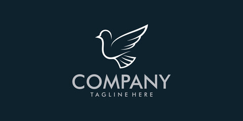Bird logo design unique concept Premium Vector