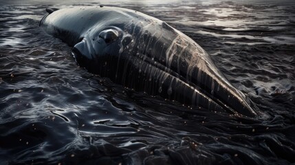 Animals in oil spills. Generative AI