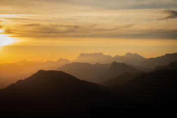 sunset in the mountains