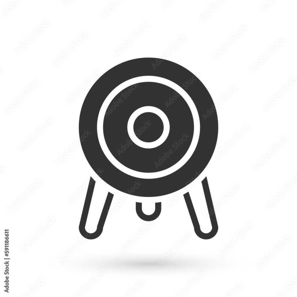 Poster grey target sport icon isolated on white background. clean target with numbers for shooting range or