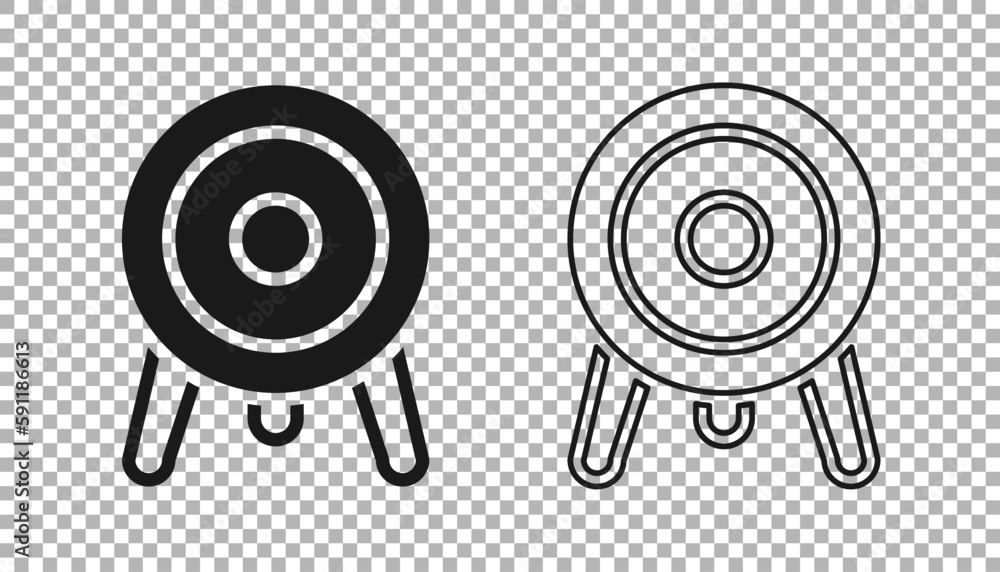 Poster black target sport icon isolated on transparent background. clean target with numbers for shooting r