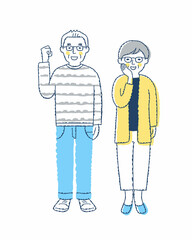 笑顔のシニアカップル　全身