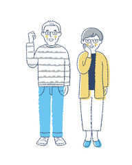 笑顔のシニアカップル　全身