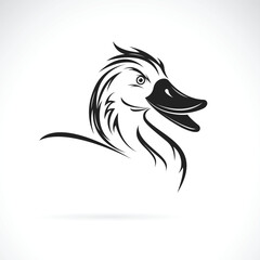Vector of a duck head design on white background. Easy editable layered vector illustration. Birds. Wild Animals.