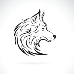 Obraz premium Vector of a wolf head design on white background. Easy editable layered vector illustration. Wild Animals.
