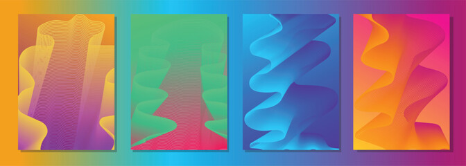 vector set parametric pattern neon background design