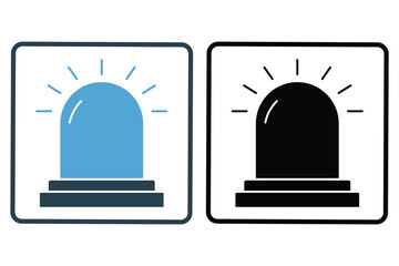 Obraz premium Siren icon illustration. icon related to industry. Solid icon style. Simple vector design editable