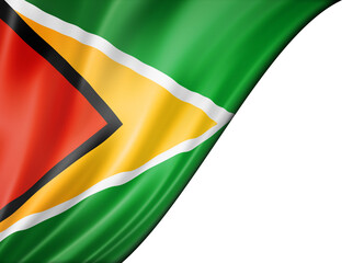 Guyanese flag isolated on white banner