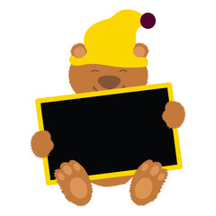 Teddy Bear logo with Black board